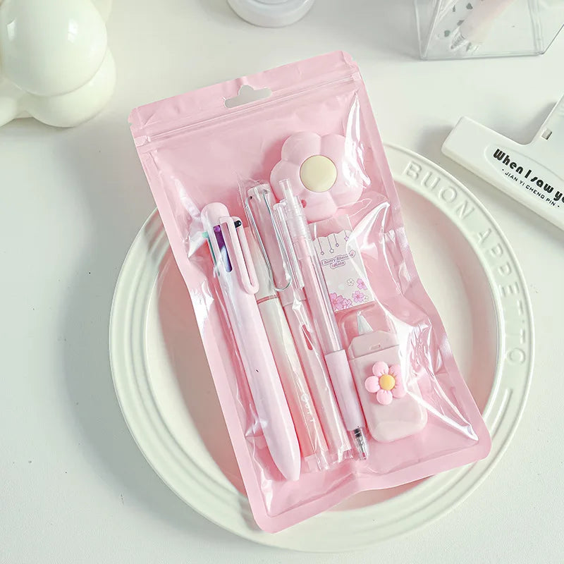 Kawaii Cream Stationery Set – Cute School Writing Supplies Kawaii Stationery Set Qme