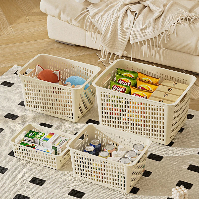 Plastic Storage Basket – Kitchen, Desktop & Toy Organizer Storage Basket Qst