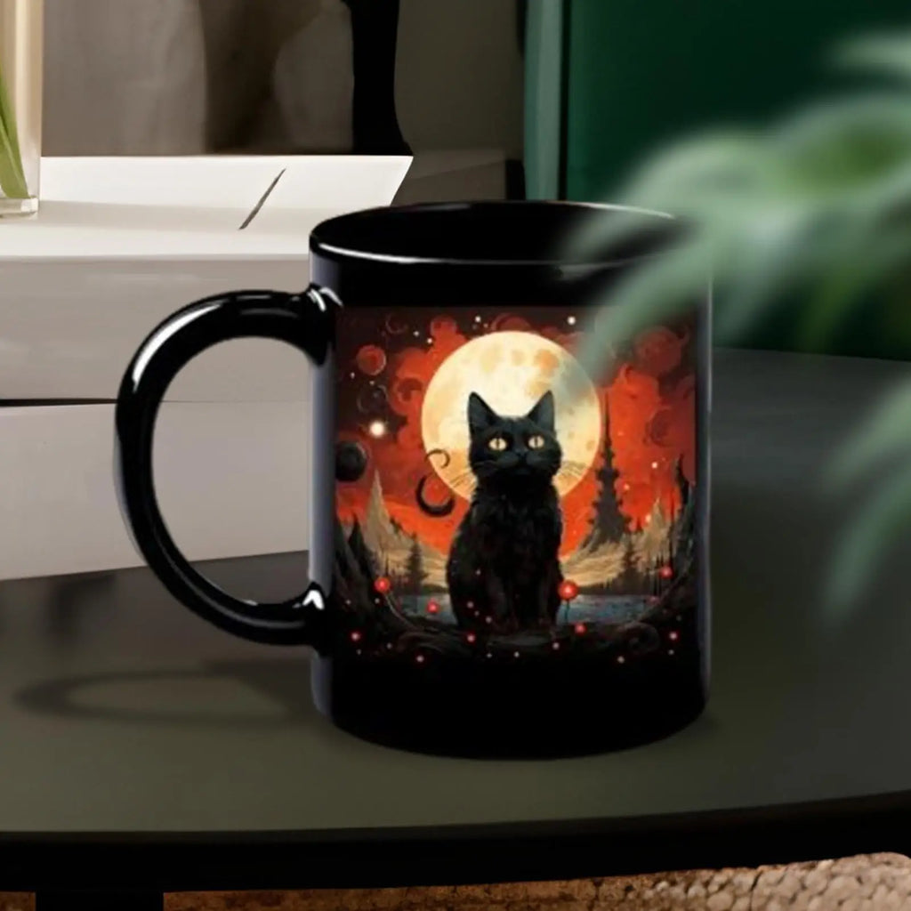 Halloween Black Cat Ceramic Coffee Mug – Funny Festive Cup Ceramic Coffee Mug Qme