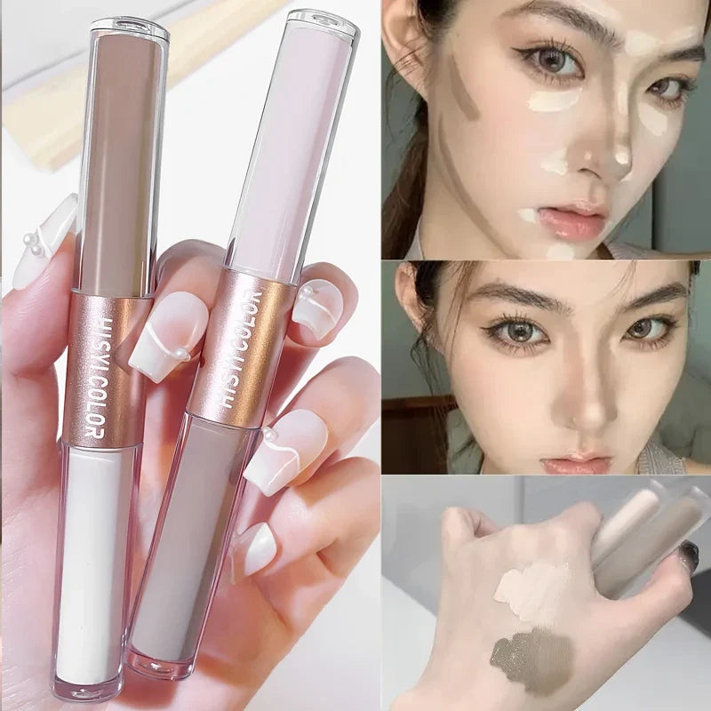 Double-Ended Highlight & Contour Stick – 3D Lifting Makeup Highlight Contour Stick Qme