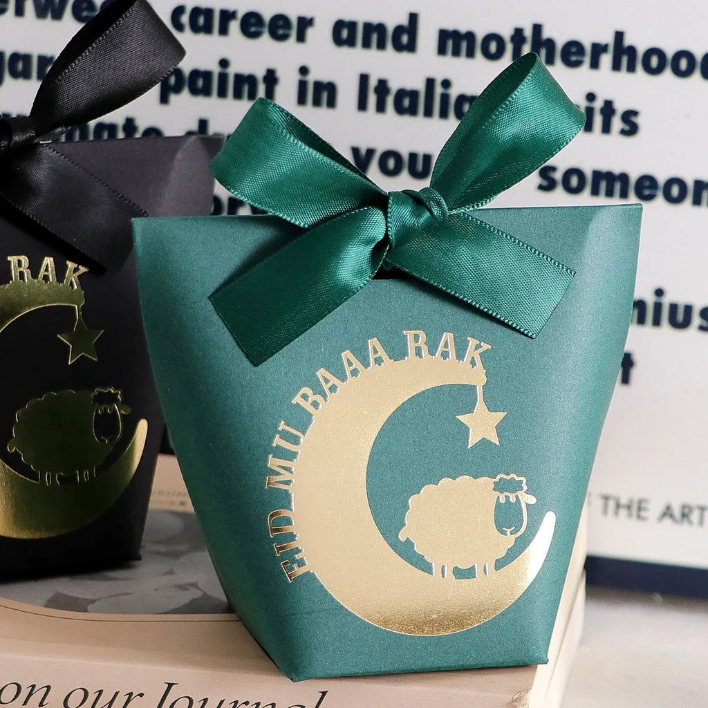 10 Elegant Eid Al-Adha Gift Boxes | Black White Green Set Festive Gift Boxes Qme