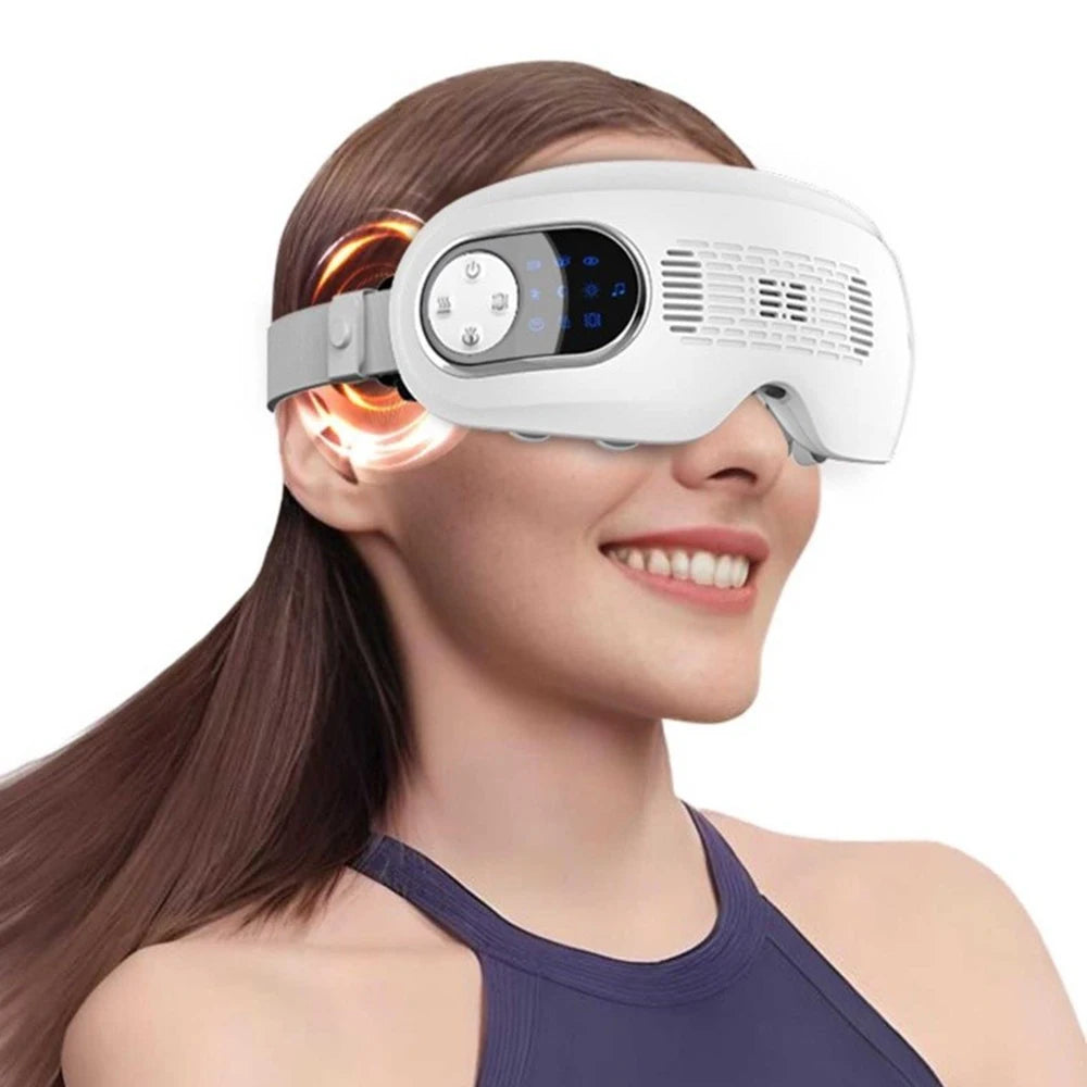 Vilnason Smart Eye Massager – 4 Modes, Vibration & Compress Eye Massager Qst White