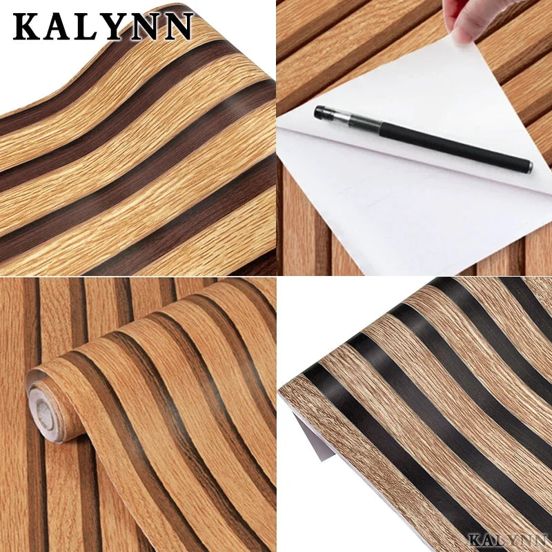 Wood Grating Peel & Stick Wallpaper – Removable Self-Adhesive Peel & Stick Wallpaper Qme
