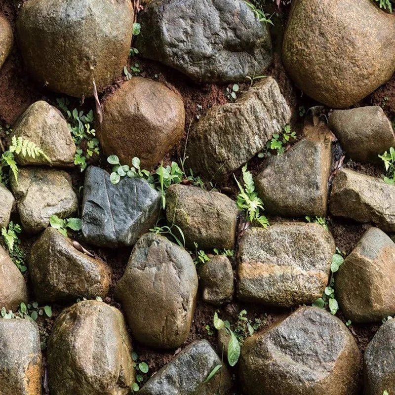 Peel & Stick Stone Brick Wallpaper | Brown Self-Adhesive Peel & Stick Wallpaper Qme