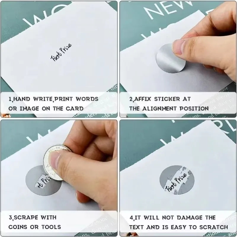 Scratch Off Stickers Round Labels Gold Silver DIY – 600pcs Scratch Off Stickers Qme