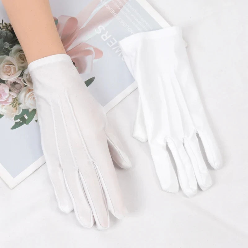 Elastic Formal Gloves – Honor Guard, Santa & Butler | Men & Women Formal Costume Gloves Qme