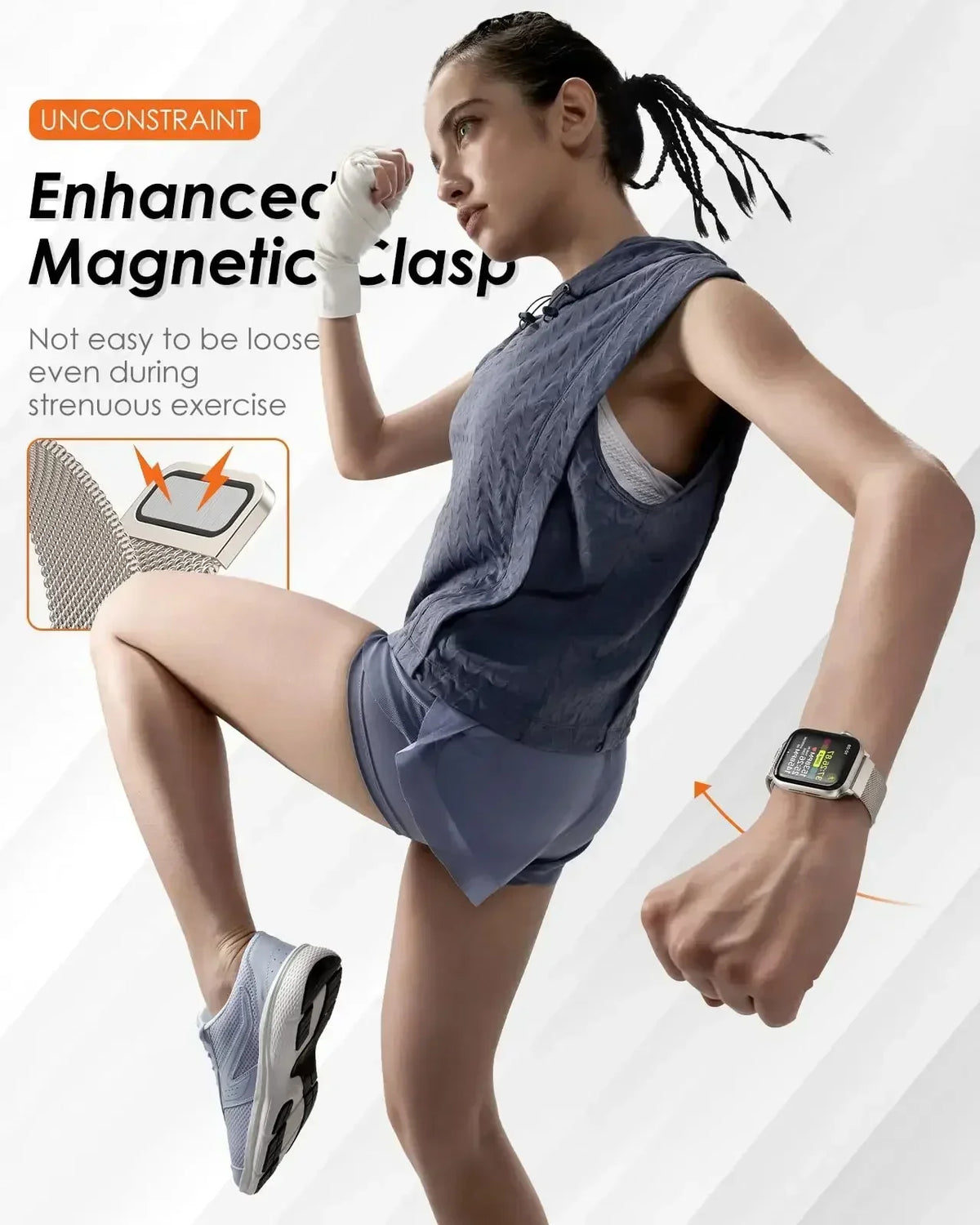 Milanese Loop Apple Watch Band – Magnetic Stainless Steel Milanese Watch Band Qme