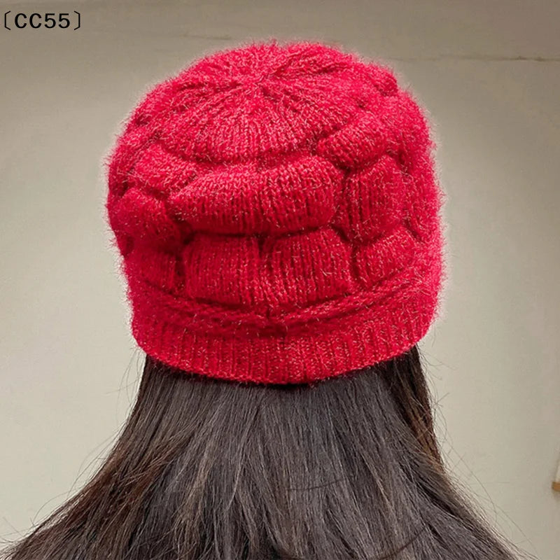 Women's Winter Fleece-Lined Knit Hat – Warm Plush Cap Winter Knit Hat Qst