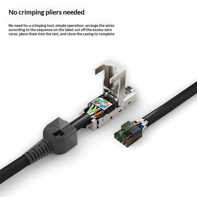 Tool-Free Zinc Alloy Ethernet Termination Plugs | 9 Colors Ethernet Connector Qme