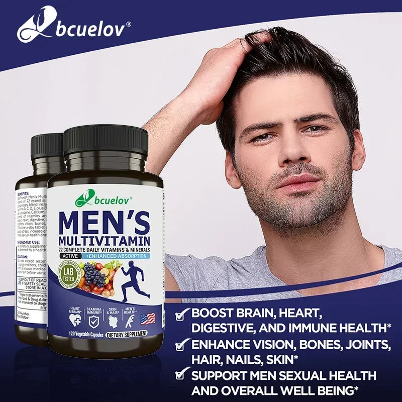 Men's Multivitamin Multimineral – 22 Vitamins A B C D E K Men's Multivitamin Qst