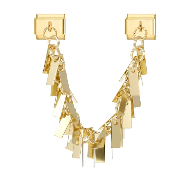 Zircon Tassel Charm Bracelet | Shiny Gold Stainless Steel