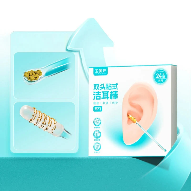 Reusable Silicone Ear Swab Double-Headed Earwax Cleaner Ear Cleaning Tool Qme