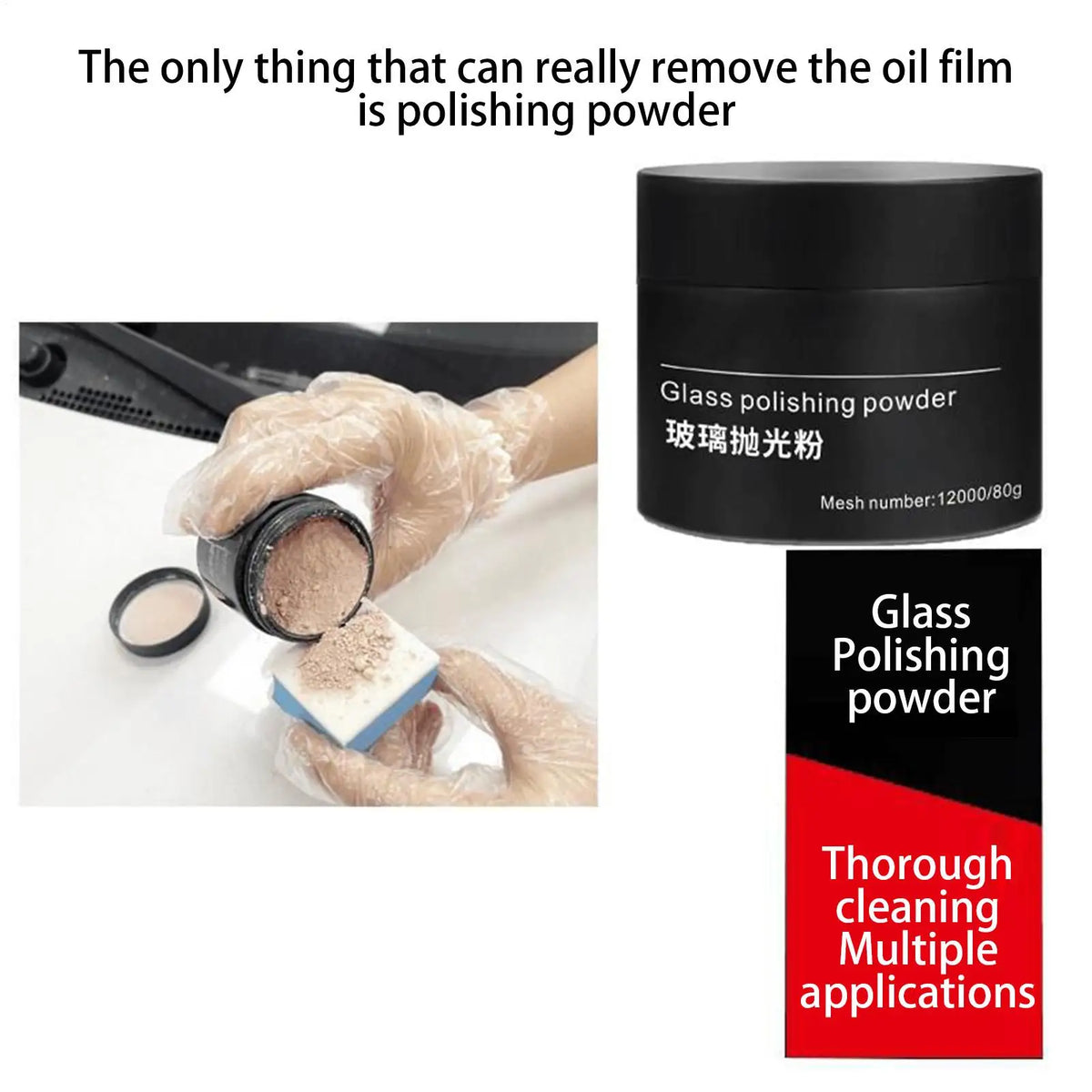 Glass Polishing Powder – Car Window Scratch & Oil Film Remover Glass Polishing Powder Qme