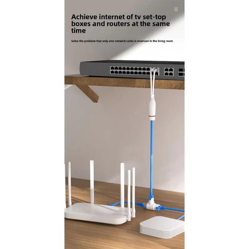 Waterproof POE Splitter 1 to 2 Devices | Network Expansion Cable POE Network Splitter Qme