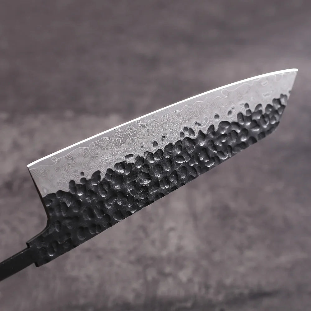 DASHWAY 6-Inch Damascus Steel Bunka Knife Blank Blade Full Tang Knife Blank Blade Qst