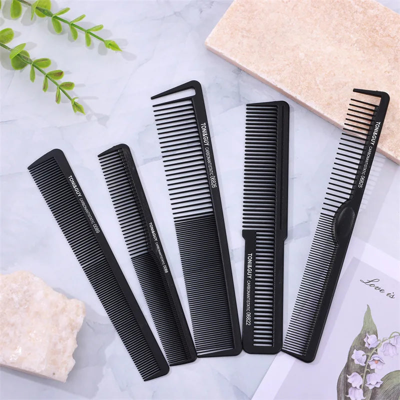 Carbon Fiber Hair Combs Set – 5-Piece Professional Styling Hair Comb Set Qme 5pcs