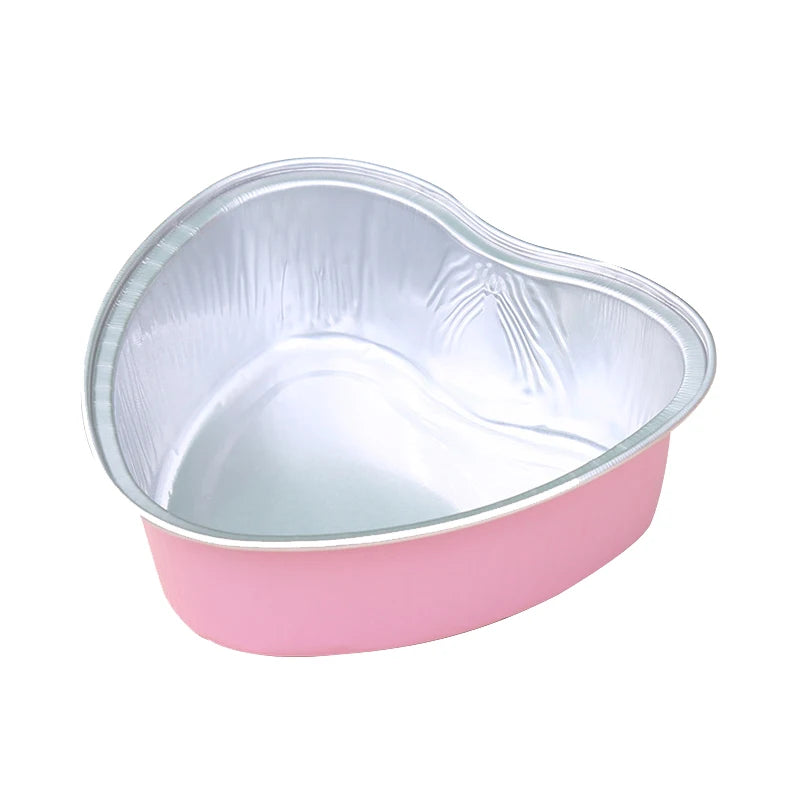 10Pcs Heart-Shaped Aluminum Foil Baking Cups 100ml Dessert Molds Foil Baking Cups Qst