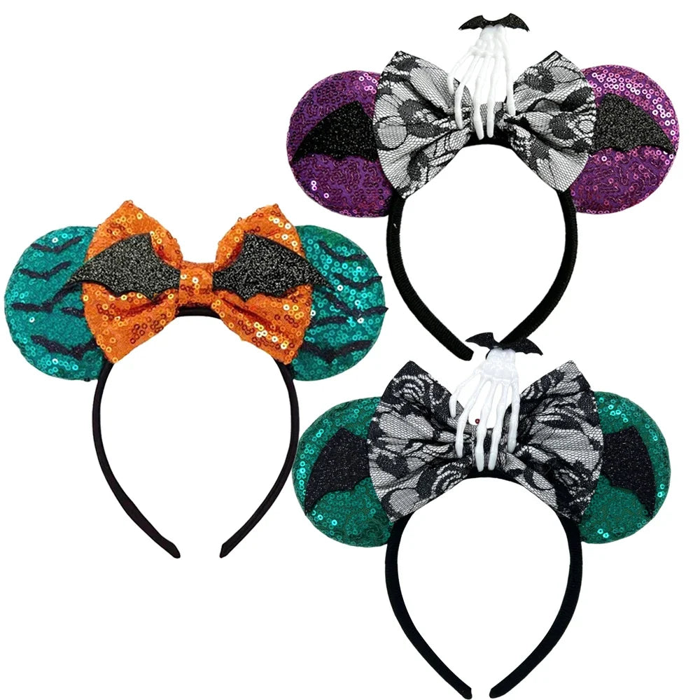 Halloween Skull Bat Ghost Skeleton Headband – Girls & Women Halloween Headband Qme