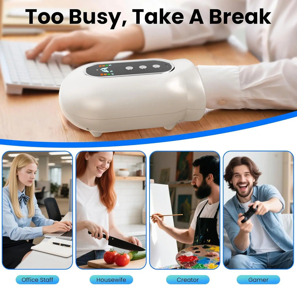 VIMYSHOW Hand Massager – Airbag Compression & UV Cleaning Electric Hand Massager Qst