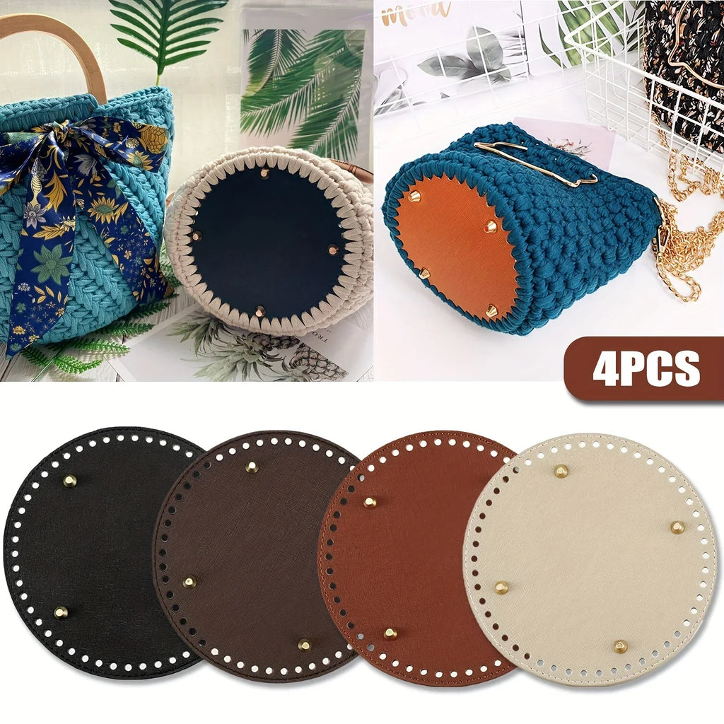 Round Bag Bottom Shaper Pad Metal Studs – DIY Purse Base Plate Bag Shaper Pad Qme 4pcs