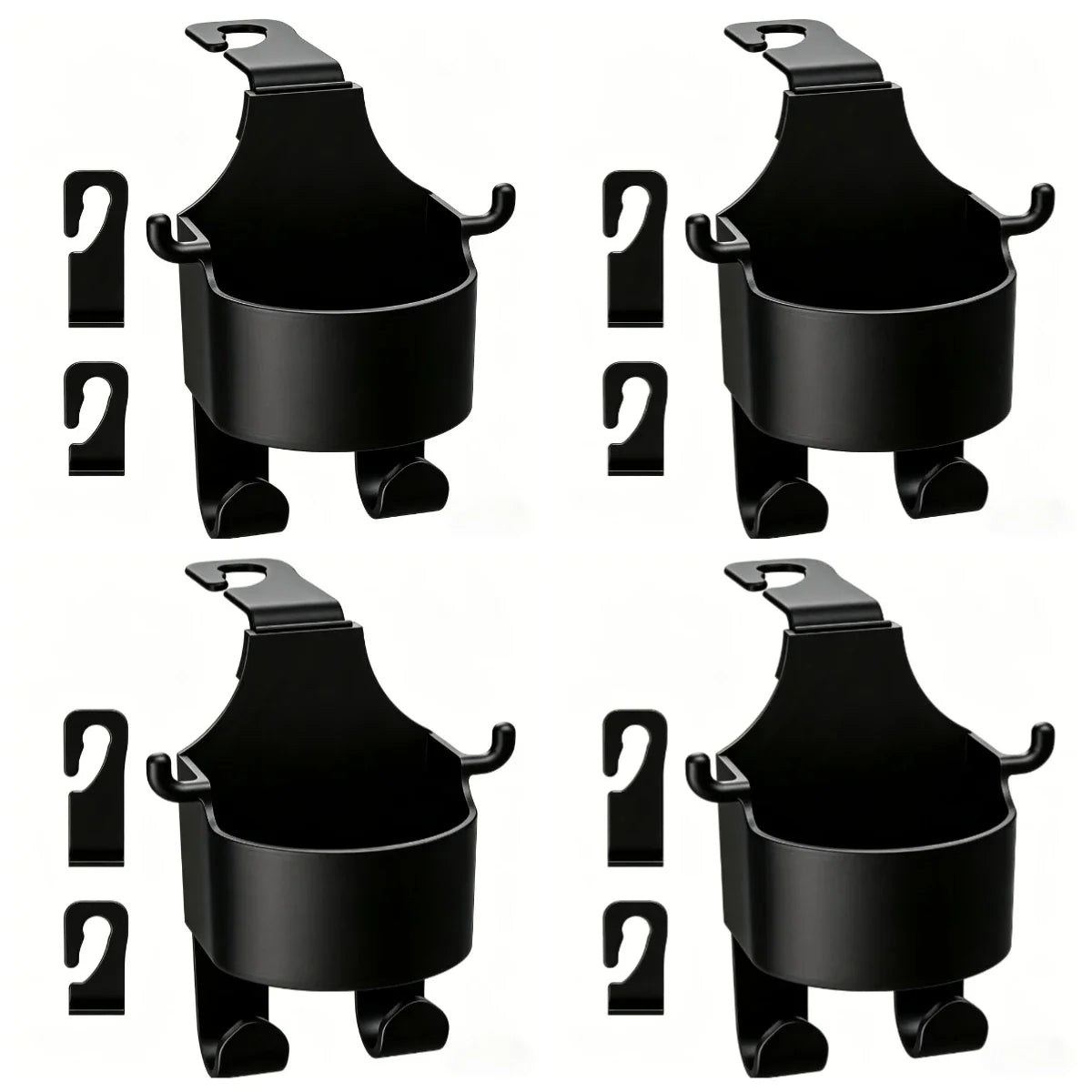 3-in-1 Car Seat Back Cup Holder with Double Hooks Car Seat Organizer Qme 4pcs