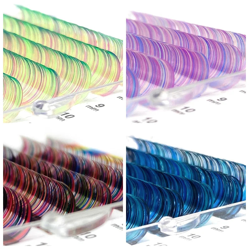 NATUHANA Colored Lash Clusters Rainbow Mix – Soft & Cruelty-Free Colored Lash Clusters Qme