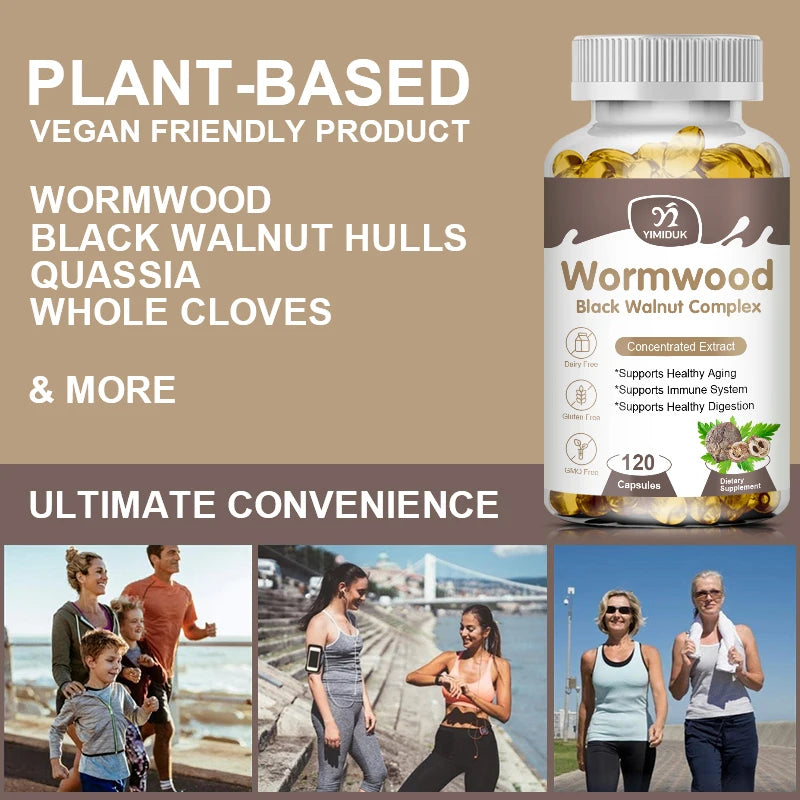 YIMIDUK Wormwood & Black Walnut Capsules 8050mg | Gut Health Herbal Supplement Qst