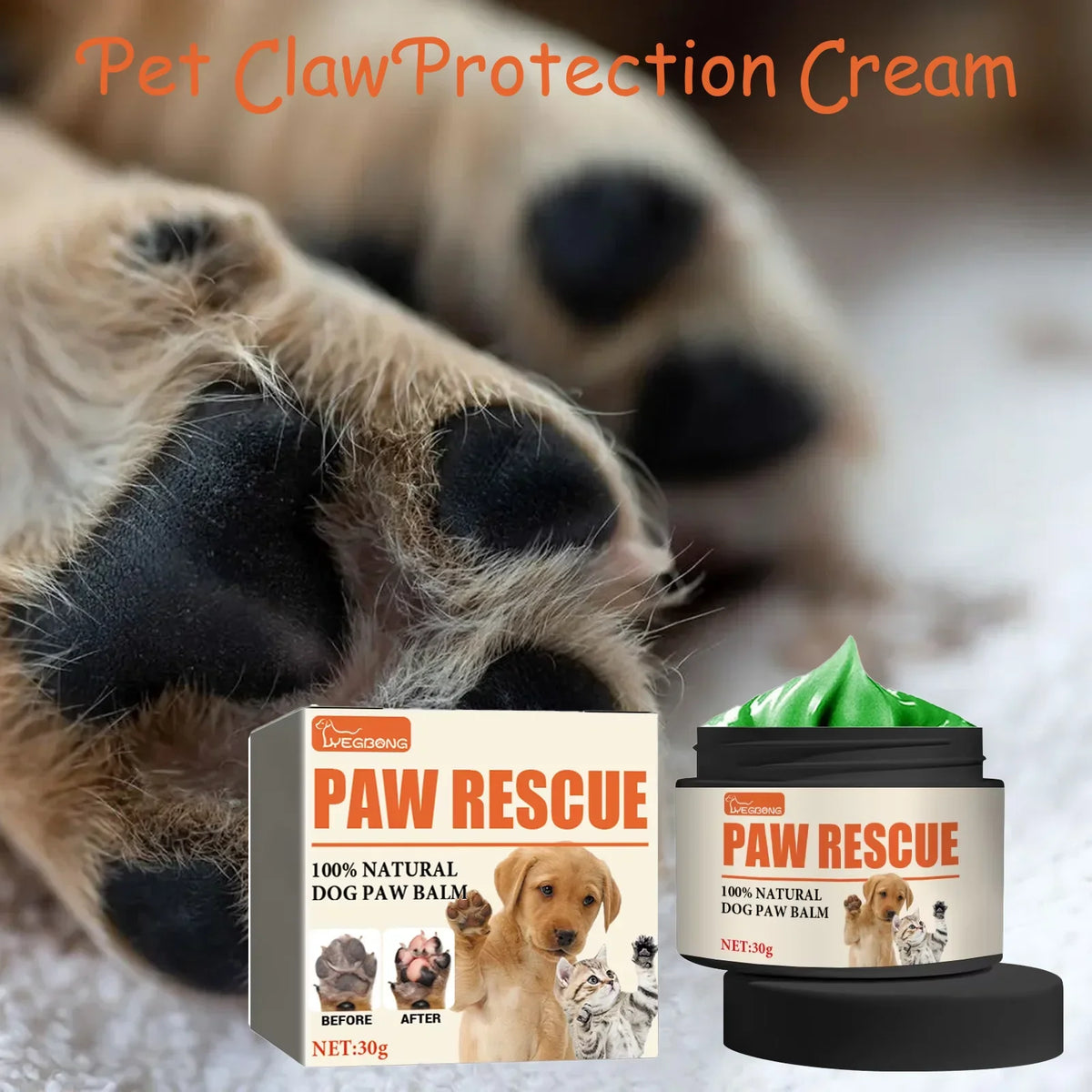 YEGBONG Pet Paw Care Balm – Moisturizing Cream for Cats & Dogs Pet Paw Balm Qme