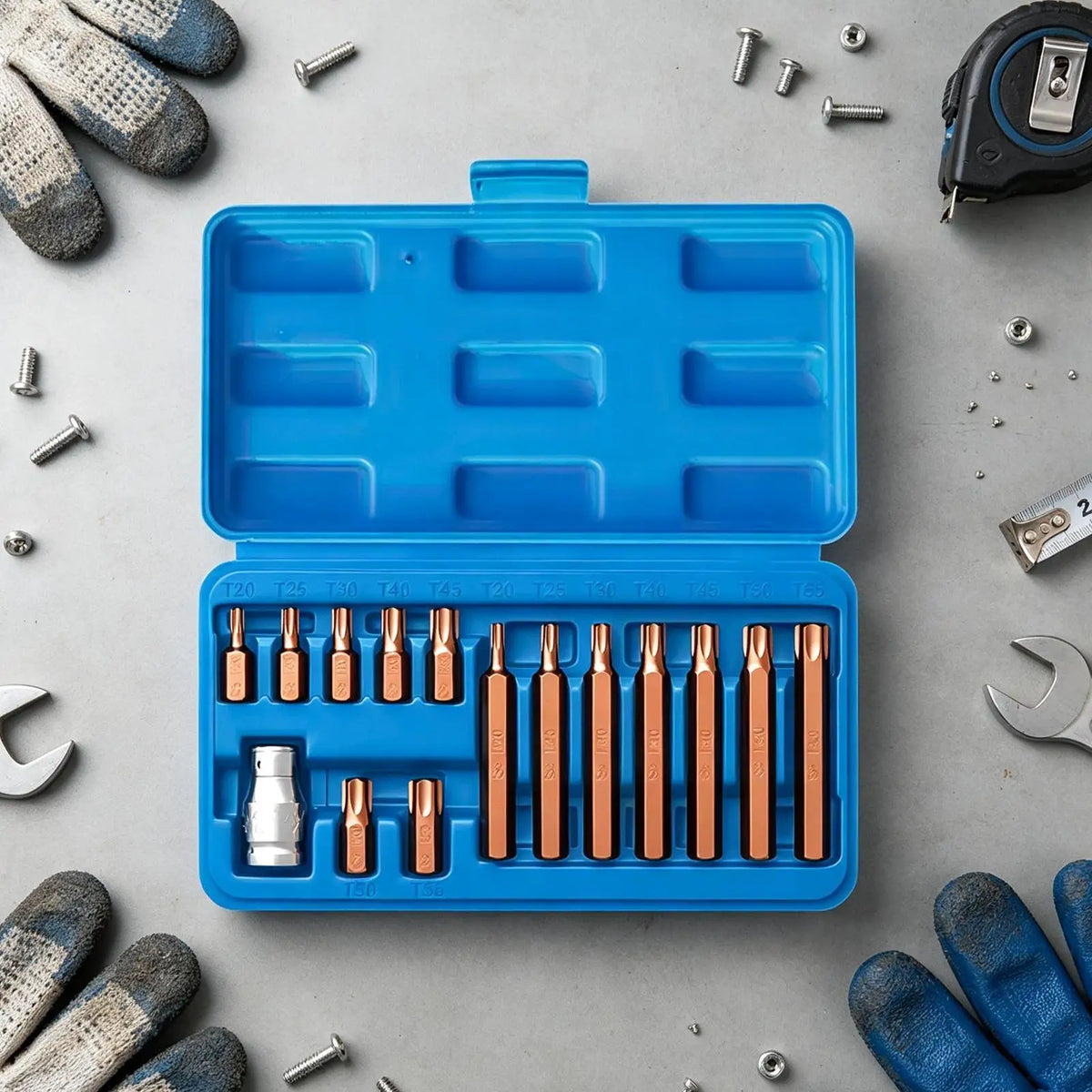 S2 Steel Magnetic Tamper-Proof Star Bits Set – 15-Piece Star Bit Set Qme