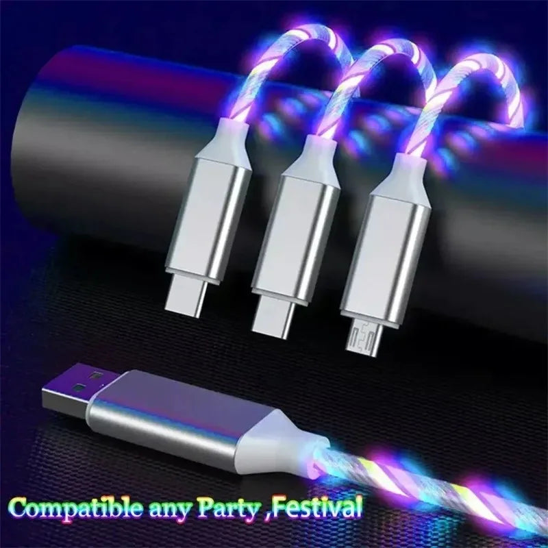 3-in-1 Fast Charging Cable USB-C Lightning Android 2 Pack USB Charging Cable Qme