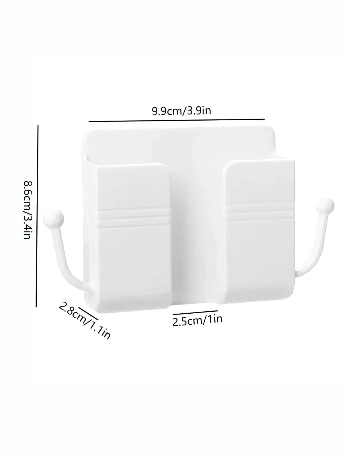 Wall-Mounted Remote Control & Phone Storage Box with Hook Wall Storage Organizer Qme