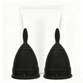 XceeFit Medical Grade Silicone Menstrual Cup – Reusable Menstrual Cup Qst 2Pcs-1Plasticbag-Bla S Size