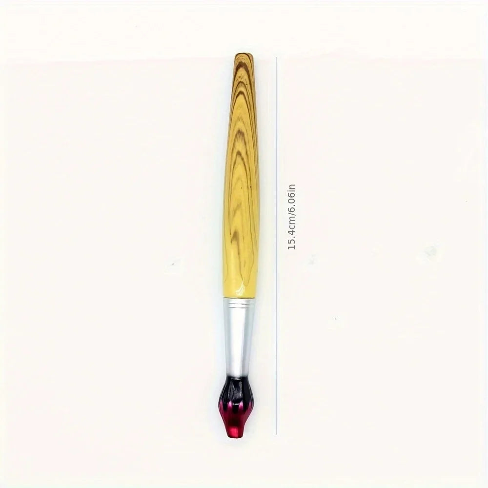 Creative Wood Oil Painting Brush Styling Pen – Smooth Writing Decorative Ballpoint Pen Qme