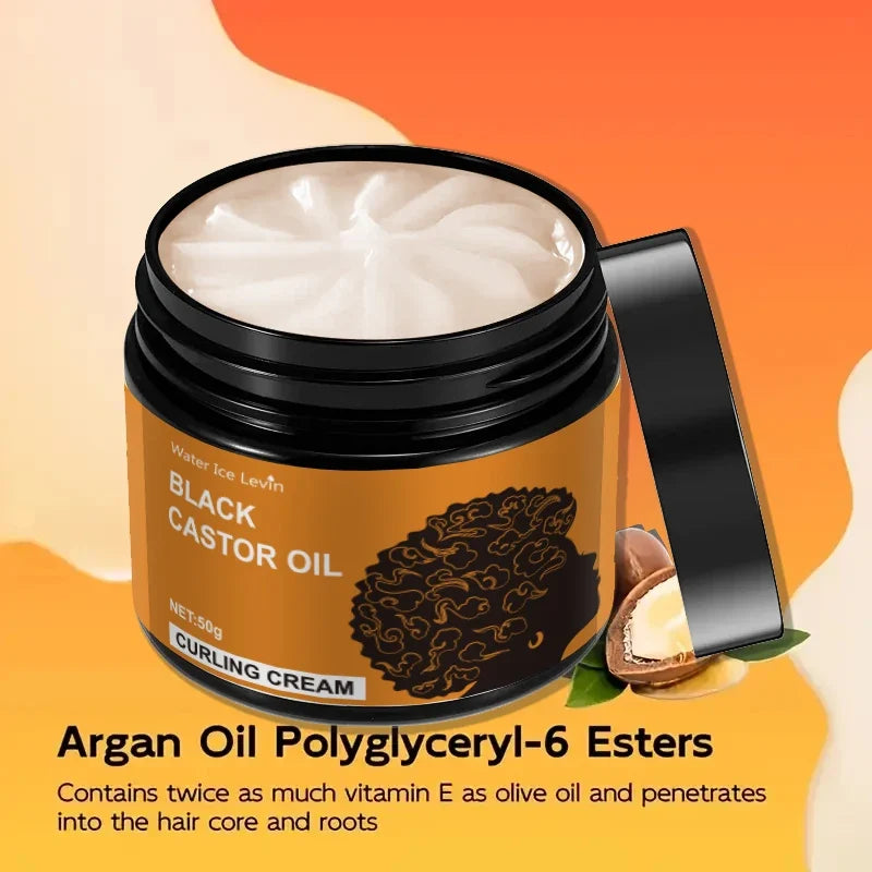 Black Castor Oil Curling Cream – Frizz-Free Long-Lasting Curls Curl Styling Cream Qme