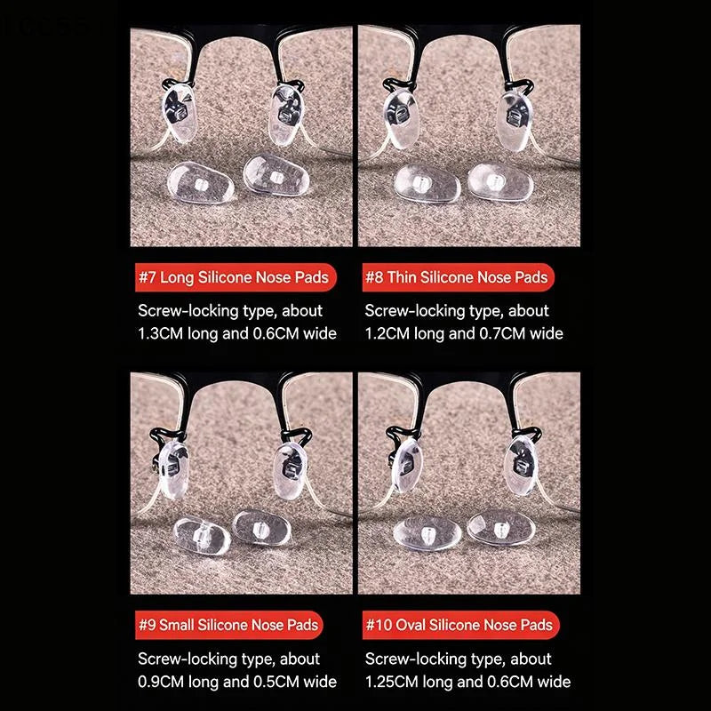 Silicone Air Chamber Eyeglass Nose Pads with Screwdriver Kit Eyeglass Nose Pads Qst