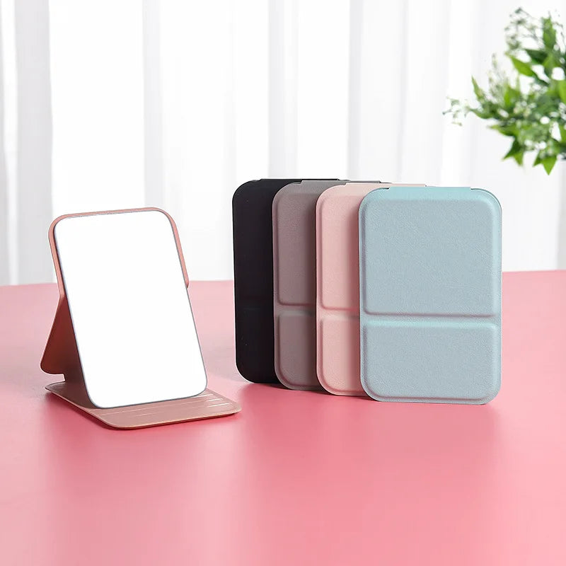 PU Leather Foldable Compact Makeup Mirror – Portable Compact Makeup Mirror Qme