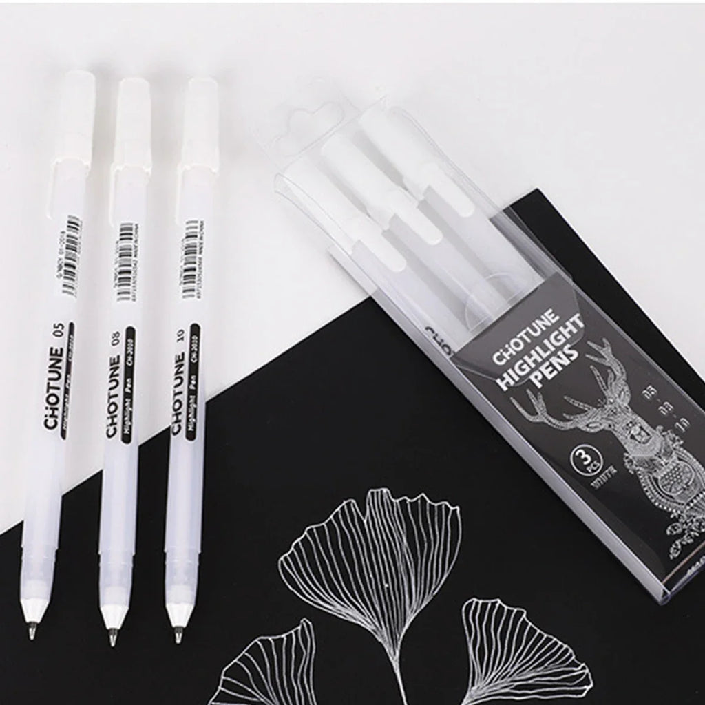 Gelly Roll Classic White Gel Pens 3-Pack – Sizes 05, 08 & 10 White Gel Pens Qme