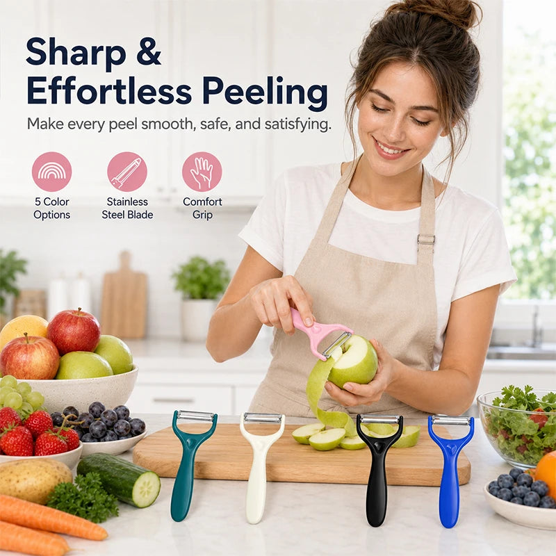 Y-Shape Vegetable Peeler – Sharp Stainless Steel Comfort Grip Vegetable Peeler Qst