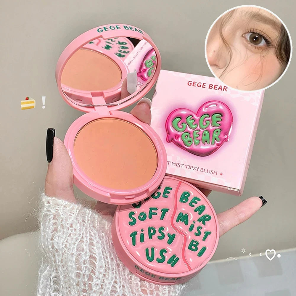 Gege Bear Vitality Blush | Natural Matte Low Saturation Rouge Face Blush Qme