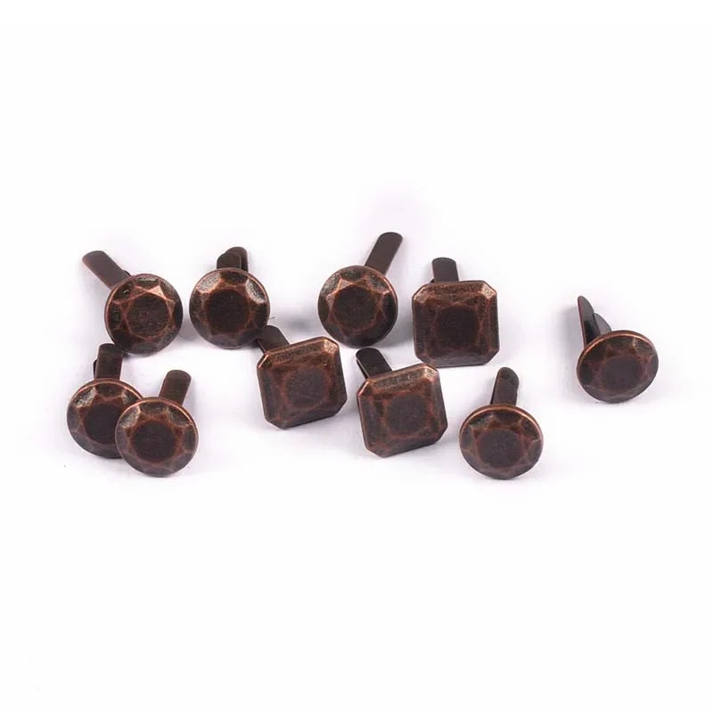 Bronze Round Square Fastener Brads – Scrapbooking DIY (10pcs) Craft Fastener Brads Qme