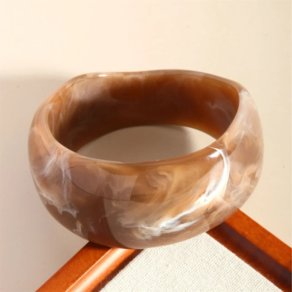 Y2K Candy Wave Square Acrylic Resin Bracelet | Hip Hop Bangle Resin Bangle Bracelet Qme