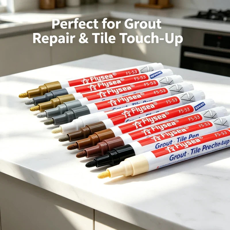 Waterproof Grout Pen Tile Marker – 10 Pack, 18 Colours Grout Repair Pen Qme