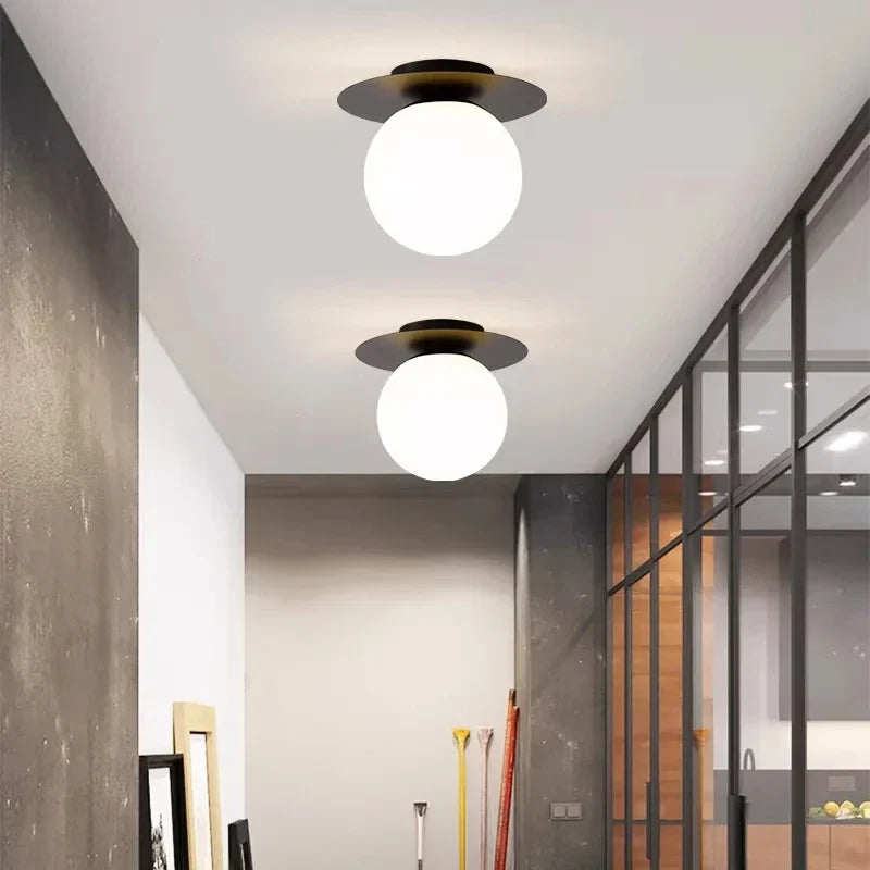 Nordic LED Ceiling Light – Industrial Metal Fixture, 2 Colors LED Ceiling Light Qme