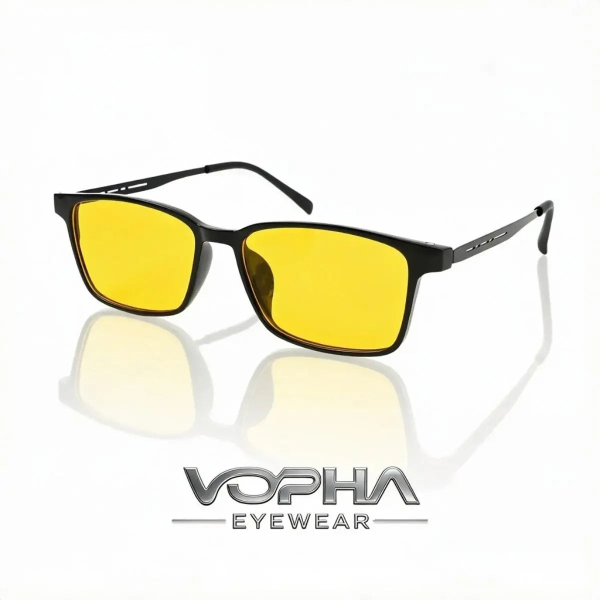VOPHA S69 Blue Light Blocking Glasses – Unisex Small Frame Blue Light Glasses Qst Black Yellow