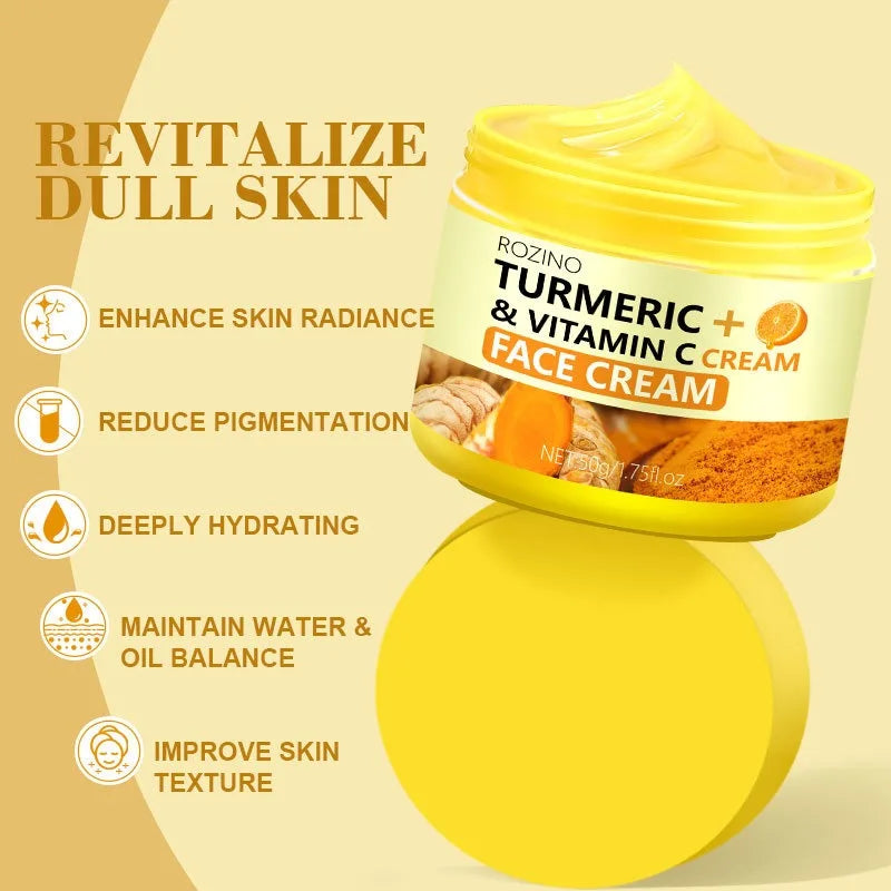 YOUNGCOME Turmeric Vitamin C Cream – Collagen & Hyaluronic Acid Face Moisturizer Cream Qst