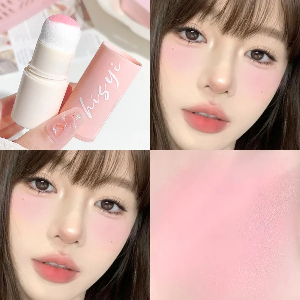Velvet Mist Blush Stick – Korean Natural Long-Lasting Glow Cream Blush Stick Qme H1916-02