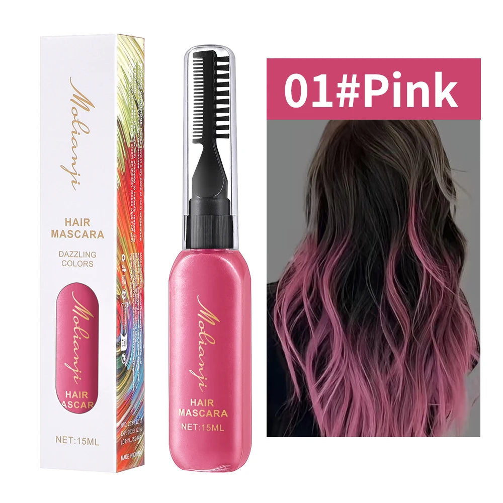 Temporary Hair Color Mascara Wand – Disposable Hair Dye Cream Temporary Hair Color Qst 1 Pink