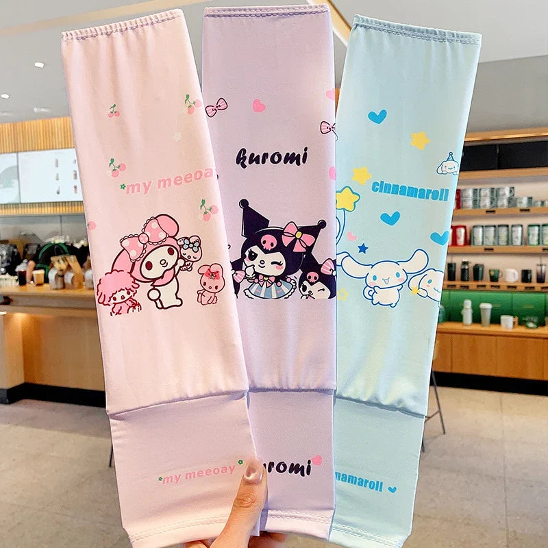 Kuromi Ice-Silk Arm Sleeves – UV Sun Protection Outdoor UV Arm Sleeves Qme