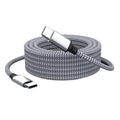 60W USB-C Fast Charging Cable Nylon Braided | 1M to 8M USB-C Charging Cable Qme Grey 2M