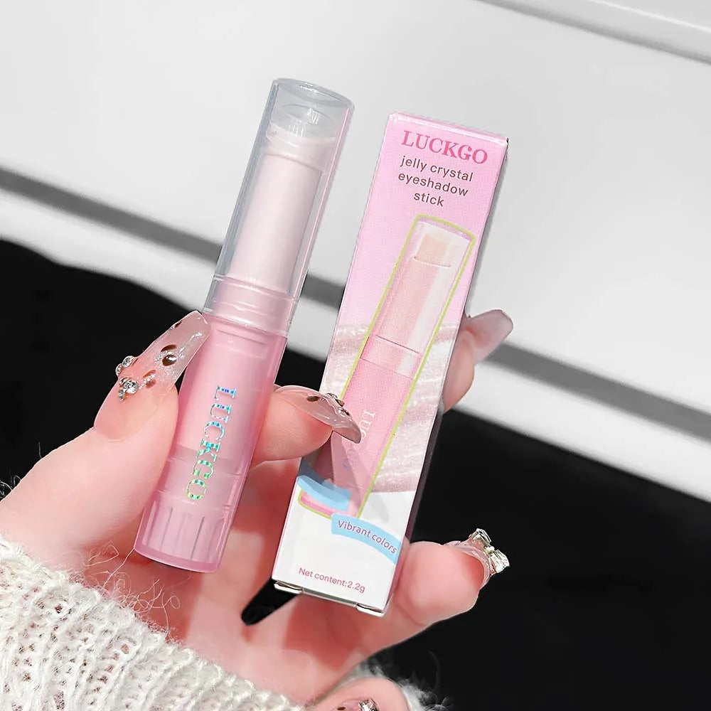 LUCKGO Jelly Eyeshadow Stick – Waterproof Shimmer Eye Shadow Pen Eyeshadow Stick Qme